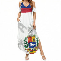 Venezuela Flag Day Summer Maxi Dress 220th Anniversary Coat Of Arms Palm Tree Silhouette