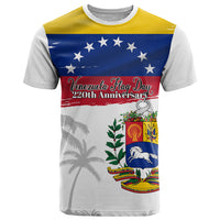 Venezuela Flag Day T Shirt 220th Anniversary Coat Of Arms Palm Tree Silhouette