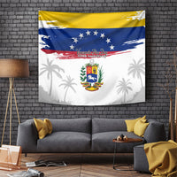 Venezuela Flag Day Tapestry 220th Anniversary Coat Of Arms Palm Tree Silhouette