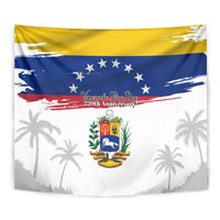 Venezuela Flag Day Tapestry 220th Anniversary Coat Of Arms Palm Tree Silhouette