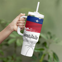 Venezuela Flag Day Tumbler With Handle 220th Anniversary Coat Of Arms Palm Tree Silhouette