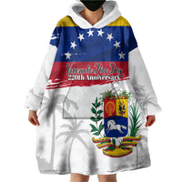Venezuela Flag Day Wearable Blanket Hoodie 220th Anniversary Coat Of Arms Palm Tree Silhouette
