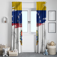 Venezuela Flag Day Window Curtain 220th Anniversary Coat Of Arms Palm Tree Silhouette