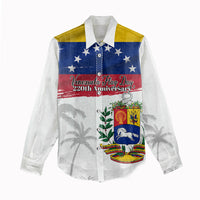 Venezuela Flag Day Women Casual Shirt 220th Anniversary Coat Of Arms Palm Tree Silhouette