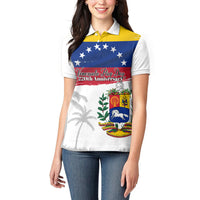 Venezuela Flag Day Women Polo Shirt 220th Anniversary Coat Of Arms Palm Tree Silhouette
