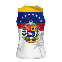 Venezuela Flag Day Women Sleeveless Polo Shirt 220th Anniversary Coat Of Arms Palm Tree Silhouette