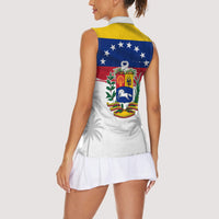 Venezuela Flag Day Women Sleeveless Polo Shirt 220th Anniversary Coat Of Arms Palm Tree Silhouette