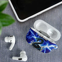 Snake and Bowling Ball Design AirPods Case with Lightning Background and Custom Team Name Text - Wonder Print Shop