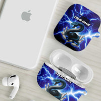 Snake and Bowling Ball Design AirPods Case with Lightning Background and Custom Team Name Text - Wonder Print Shop