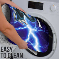 Snake and Bowling Ball Design Bathroom Set with Lightning Background and Custom Team Name Text - Wonder Print Shop