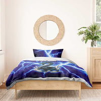 Snake and Bowling Ball Design Bedding Set with Lightning Background and Custom Team Name Text - Wonder Print Shop