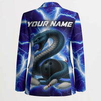 Snake and Bowling Ball Design Blazer with Lightning Background and Custom Team Name Text - Wonder Print Shop