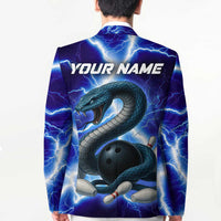 Snake and Bowling Ball Design Blazer with Lightning Background and Custom Team Name Text - Wonder Print Shop