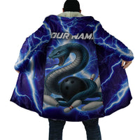 Snake and Bowling Ball Design Cloak with Lightning Background and Custom Team Name Text - Wonder Print Shop