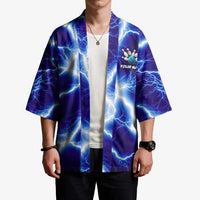 Snake and Bowling Ball Design Kimono with Lightning Background and Custom Team Name Text - Wonder Print Shop
