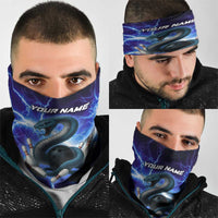 Snake and Bowling Ball Design Neck Gaiter with Lightning Background TS04