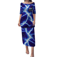 Snake and Bowling Ball Design Puletasi with Lightning Background and Custom Team Name Text - Wonder Print Shop