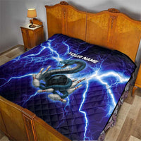 Snake and Bowling Ball Design Quilt with Lightning Background and Custom Team Name Text - Wonder Print Shop