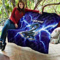 Snake and Bowling Ball Design Quilt with Lightning Background and Custom Team Name Text - Wonder Print Shop