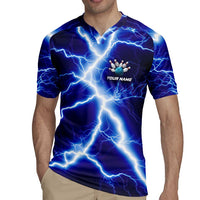 Snake and Bowling Ball Design Rugby Jersey with Lightning Background and Custom Team Name Text - Wonder Print Shop