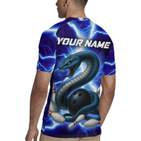 Snake and Bowling Ball Design Rugby Jersey with Lightning Background and Custom Team Name Text - Wonder Print Shop
