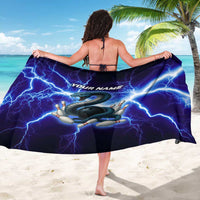 Snake and Bowling Ball Design Sarong with Lightning Background and Custom Team Name Text - Wonder Print Shop