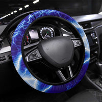 Snake and Bowling Ball Design Steering Wheel Cover with Lightning Background - Wonder Print Shop