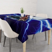 Snake and Bowling Ball Design Tablecloth with Lightning Background and Custom Team Name Text - Wonder Print Shop