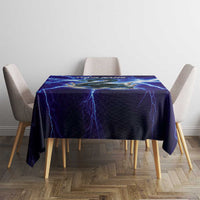 Snake and Bowling Ball Design Tablecloth with Lightning Background and Custom Team Name Text - Wonder Print Shop