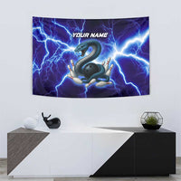 Snake and Bowling Ball Design Tapestry with Lightning Background and Custom Team Name Text - Wonder Print Shop