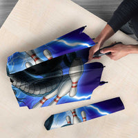 Snake and Bowling Ball Design Umbrella with Lightning Background and Custom Team Name Text - Wonder Print Shop