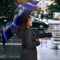 Snake and Bowling Ball Design Umbrella with Lightning Background and Custom Team Name Text - Wonder Print Shop