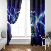 Snake and Bowling Ball Design Window Curtain with Lightning Background and Custom Team Name Text - Wonder Print Shop