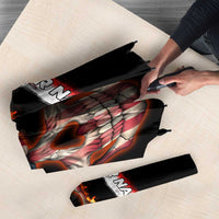 American Flag Skull Design Umbrella with Bowling Elements and Fire Background with Custom Team Name Text - Wonder Print Shop