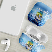 Mahi Mahi and Tuna Fish AirPods Case Fishing Ocean Water Background and Nautical Compass Elements - Wonder Print Shop