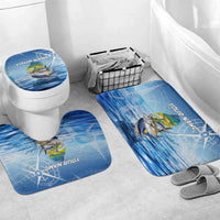 Mahi Mahi and Tuna Fish Bathroom Set Fishing Ocean Water Background and Nautical Compass Elements - Wonder Print Shop