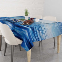 Mahi Mahi and Tuna Fish Tablecloth Fishing Ocean Water Background and Nautical Compass Elements - Wonder Print Shop
