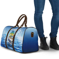 Mahi Mahi and Tuna Fish Travel Bag Fishing Ocean Water Background and Nautical Compass Elements - Wonder Print Shop