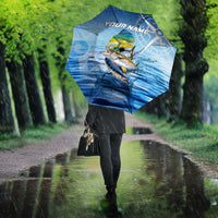 Mahi Mahi and Tuna Fish Umbrella Fishing Ocean Water Background and Nautical Compass Elements - Wonder Print Shop