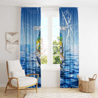 Mahi Mahi and Tuna Fish Window Curtain Fishing Ocean Water Background and Nautical Compass Elements - Wonder Print Shop