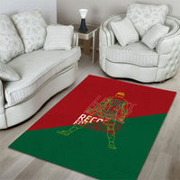 Portugal Football Number 7 GOAT Area Rug Records Follow Me Sports Quote Line Art