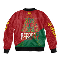 Portugal Football Number 7 GOAT Bomber Jacket Records Follow Me Sports Quote Line Art