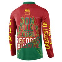 Portugal Football Number 7 GOAT Button Sweatshirt Records Follow Me Sports Quote Line Art