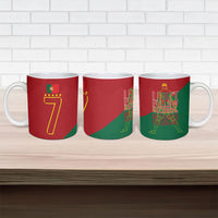 Portugal Football Number 7 GOAT Ceramic Mug Records Follow Me Sports Quote Line Art
