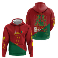 Portugal Football Number 7 GOAT Hoodie Records Follow Me Sports Quote Line Art
