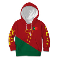 Portugal Football Number 7 GOAT Kid Hoodie Records Follow Me Sports Quote Line Art