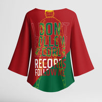 Portugal Football Number 7 GOAT Kimono Sleeve Blouse Records Follow Me Sports Quote Line Art
