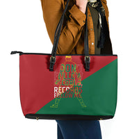 Portugal Football Number 7 GOAT Leather Tote Bag Records Follow Me Sports Quote Line Art