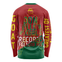 Portugal Football Number 7 GOAT Long Sleeve Shirt Records Follow Me Sports Quote Line Art