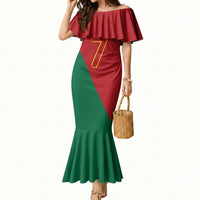 Portugal Football Number 7 GOAT Mermaid Dress Records Follow Me Sports Quote Line Art